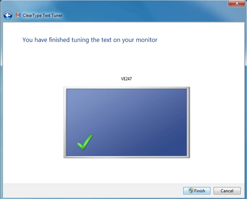 Windows 7 Clear Type Configuration